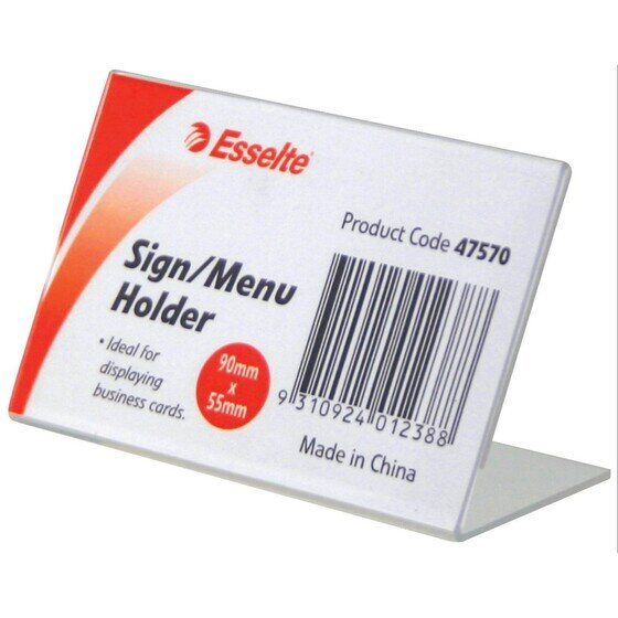 Esselte Landscape Bus Card Slanted Sign & Menu Holder – One-Piece Display