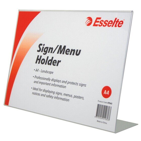 ESSELTE Slanted A4 Menu & Sign Holder – Landscape