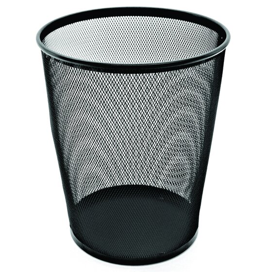 ESSELTE Metal Mesh Waste Bin 19L Black – Larger Desk & Office Bin