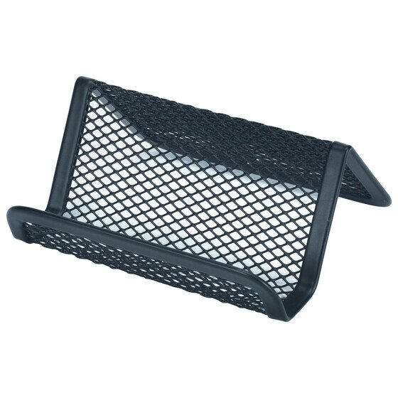 Esselte Mesh Business Card Holder – Black | Steel Desk Filing & Storage