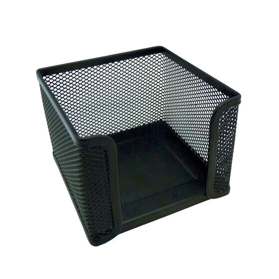 Esselte Mesh Memo Cube – Black Steel Desk Holder