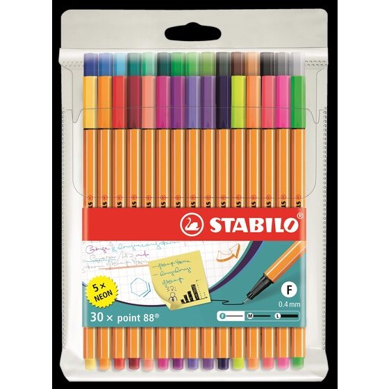 STABILO POINT 88 FINELINER ASSTD WALLET 30