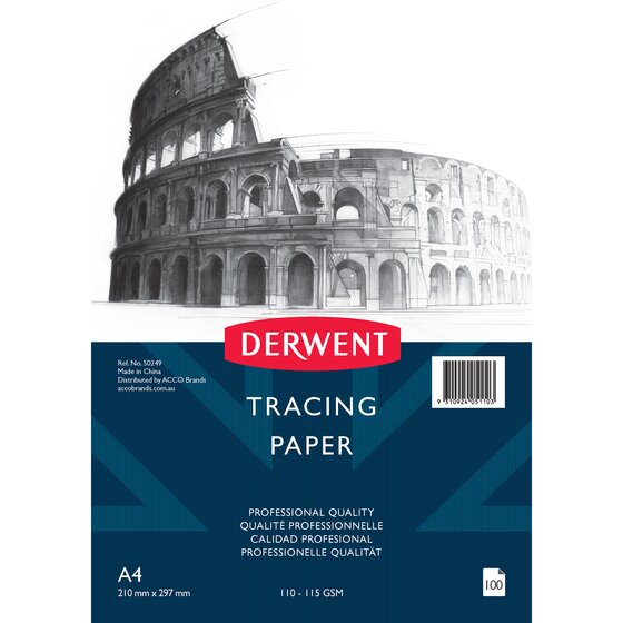 Derwent Tracing Paper Pad – 110–115gsm A4 (Pack of 10)