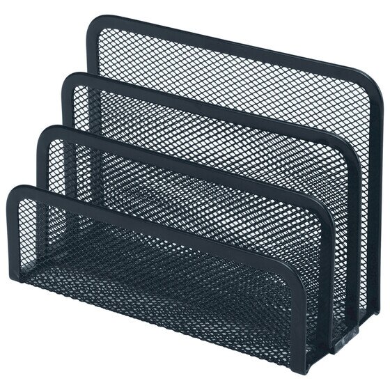 Esselte Mesh Vertical File Sorter – Black | Desk Document Organiser