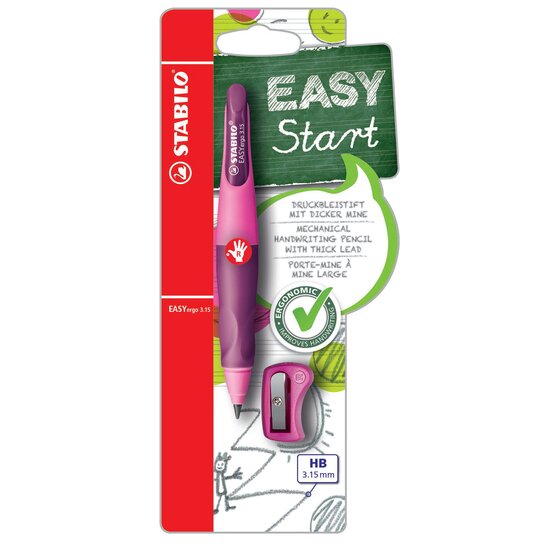 Stabilo Easyergo Mechanical Pencil – Right Hand, Pink, 3.15mm Lead