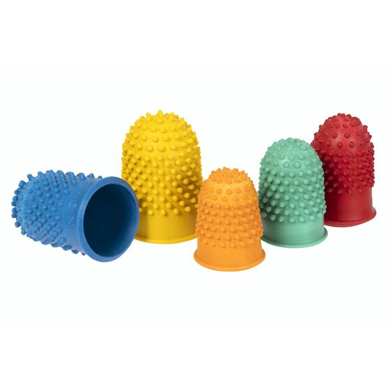 REXEL Thimblettes – Assorted Colours & Sizes (Finger Cones for Paper Handling)