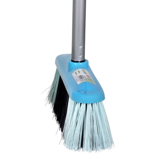 Cleanlink Indoor Broom with Metal Handle – Blue, Colour-Coded Janitorial Broom