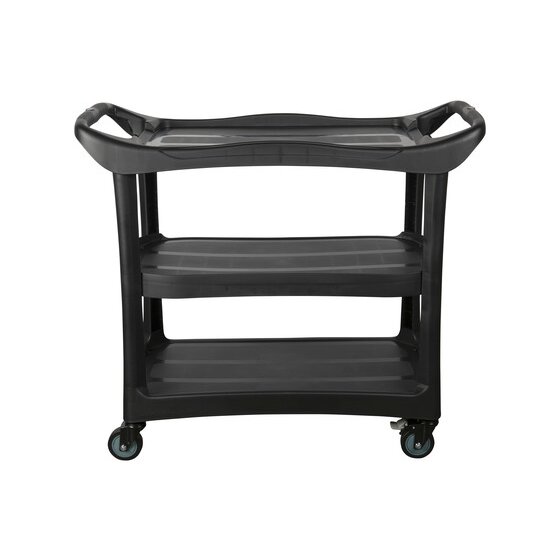 Cleanlink Utility Trolley – Black | 112 x 53 x 94cm Janitorial Cart