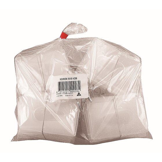 Kevron ID18 Clear ID Card Holder with Ring – 50-Pack
