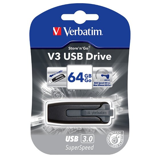 Verbatim Store 'n' Go v3 USB 3.0 Flash Drive – 64GB Black