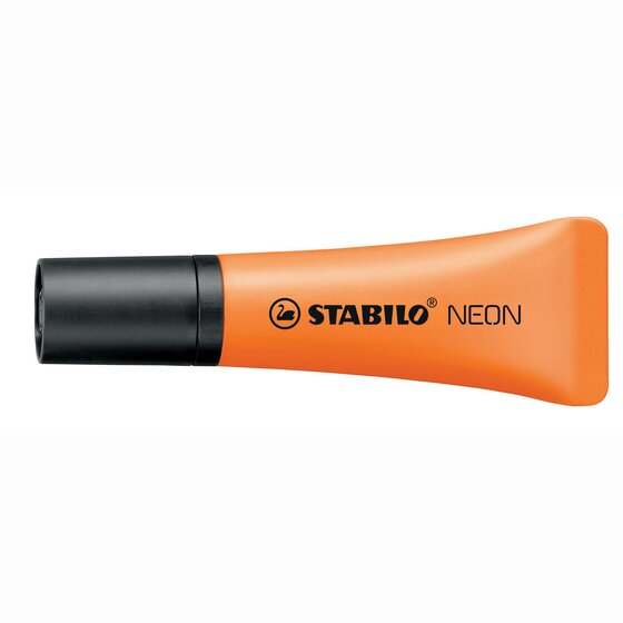 Stabilo Neon Highlighter Orange – Box of 10 | Chisel Nib, 2–5mm Line Width