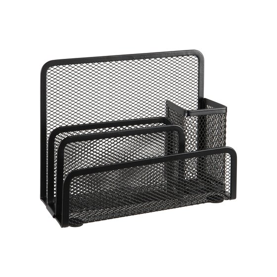 ESSELTE Mesh Desk Organiser – Black Steel