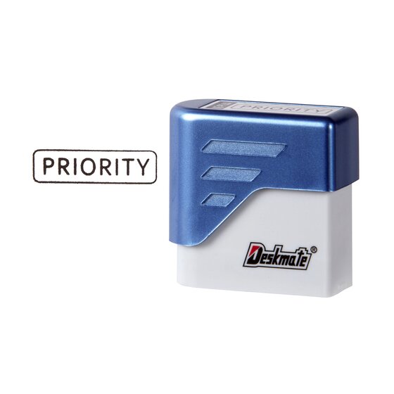 DESKMATE Pre-Inked Office Stamp – Priority (Black)