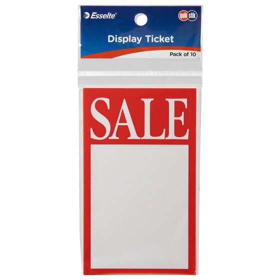 Quikstik Sale Display Tickets – Pack of 10 Pre-Printed