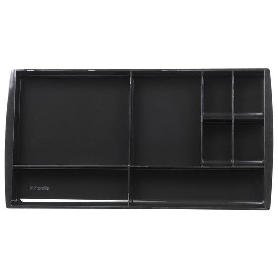 Esselte Nouveau Drawer Tidy – Black | Multi-Compartment Organiser for USBs, CDs & Stationery