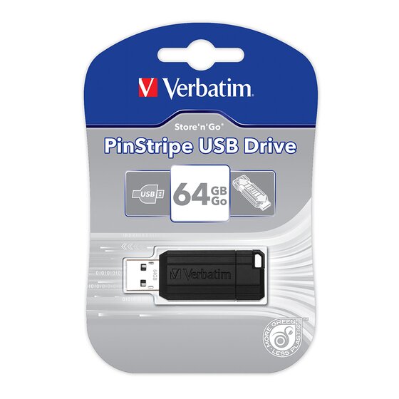 Verbatim Store 'n' Go Pinstripe USB Drive 64GB Black