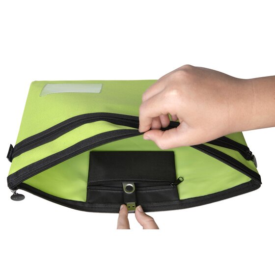 CELCO Pencil Case – Lime Green | 350 x 260mm | 2-Zip Polyester