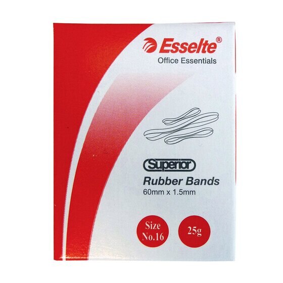 Esselte Superior Rubber Bands Size 16 – Natural Rubber, One-Piece Build