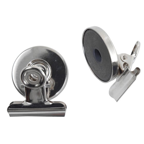 ESSELTE Magnetic Clip Chrome 32mm – Soft-Spring Document Clip (Pack of 2)