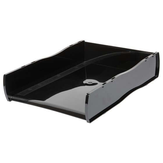 Esselte Nouveau Document Tray – Black | Stackable Desk Organiser for Home & Office