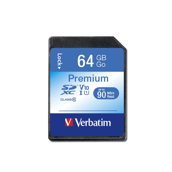 Verbatim SDXC Memory Card 64GB – Class 10 UHS-I | Fast, Reliable Data Storage