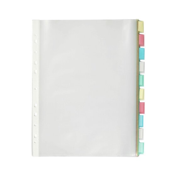 Marbig Indices & Dividers 10 Tab Polypropylene A4 Clear Pockets