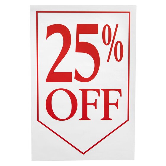 Quikstik 25% Off Poster 300 x 450mm – Bright Retail Sale Signage
