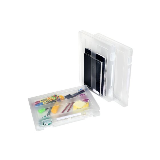 Marbig Clear Plastic A4 File Case with Write-On Clip Label