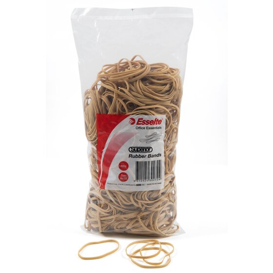 Esselte Superior Rubber Bands – Size 32, Natural Rubber