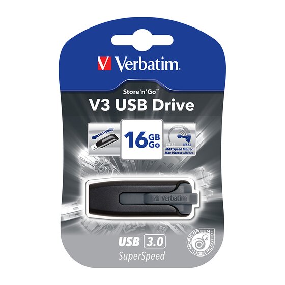 Verbatim Store 'n' Go V3 USB 3.0 Flash Drive – 16GB Grey