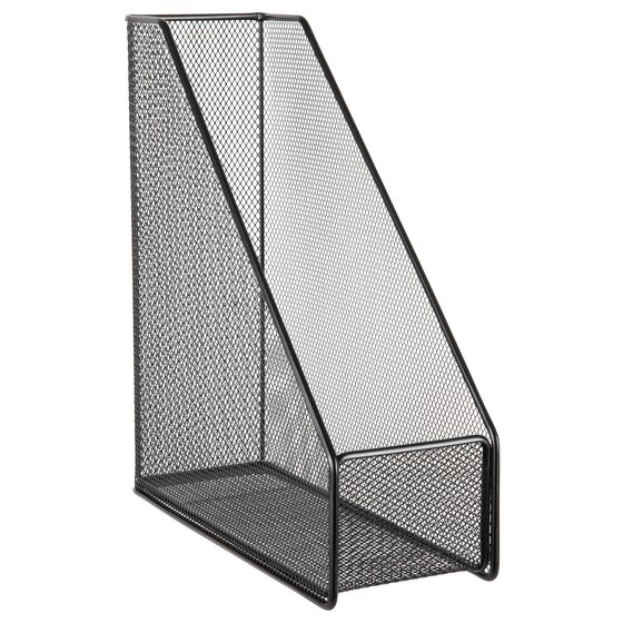Esselte Mesh Magazine File – Black | Steel Desk Storage for Magazines & Brochures