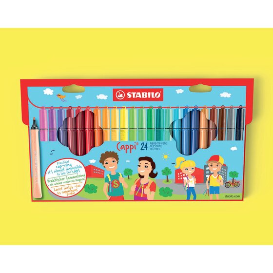 Stabilo Cappi Fibre-Tip Markers – 24 Assorted Colours