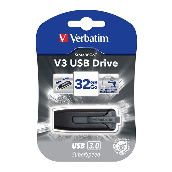 Verbatim Store 'n' Go USB 3.0 Flash Drive – 32GB Grey