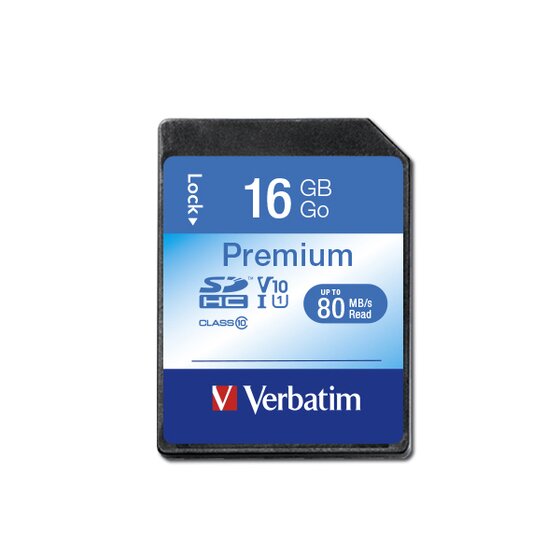 Verbatim SDHC Memory Card 16GB Class 10 – HD Video & Photo Storage for Cameras and Phones