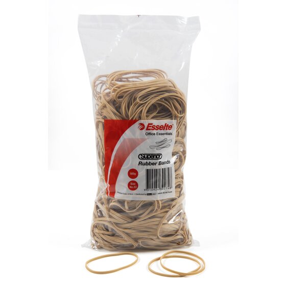 Esselte Superior Rubber Bands – Size 33 | Natural Rubber, One-Piece, Office & Home