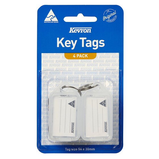 Kevron id5 Keytags – Clear, Pack of 4 | Office & Home Key Organisation