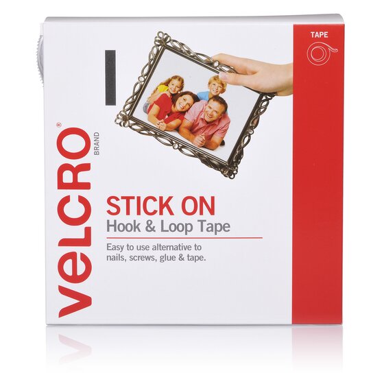 VELCRO Hook and Loop Tape 20mm x 5m White Dispenser Strip