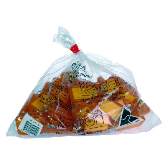 Kevron ID5 Key Tags – Orange – Bag of 50