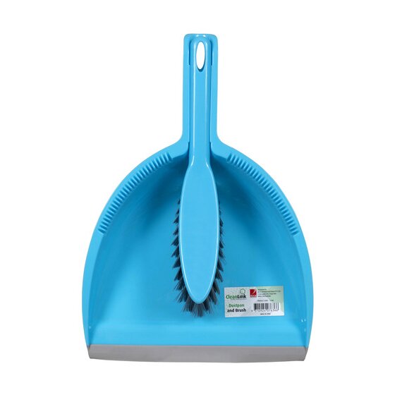 Cleanlink Dustpan & Brush Set – Blue, Colour-Coded Janitorial Kit