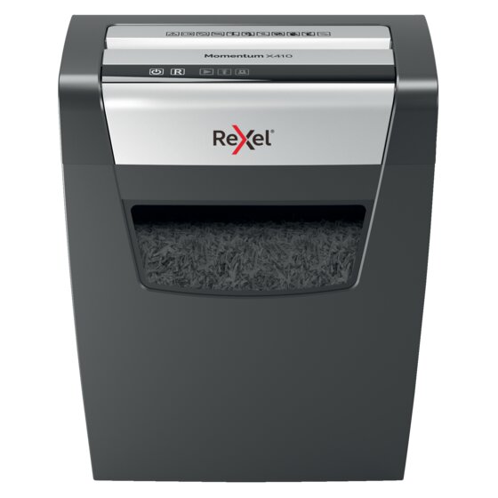 Rexel Momentum Cross X410 Shredder – Cross-Cut, Handles Paper Clips & Staples