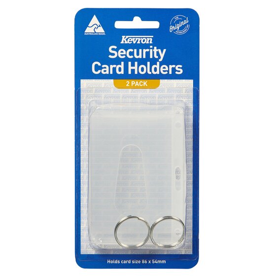 Kevron ID18 Security Card Holder – Clear, Pre-Punched, Pack of 2