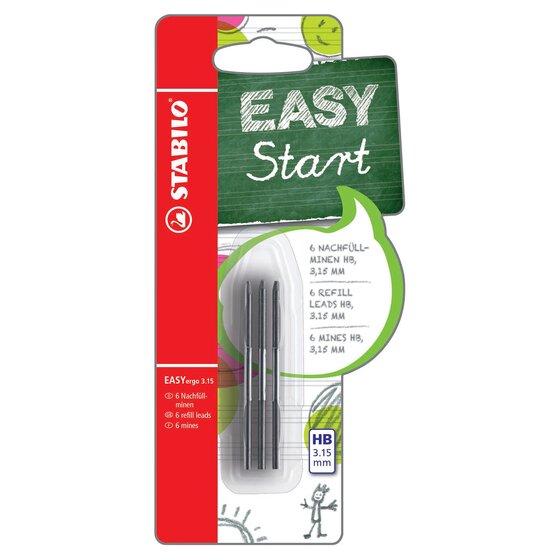 Stabilo Easy Start HB Leads CD6 (3.15mm) – Extra Thick for Young Writers