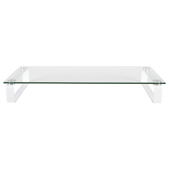 Esselte Monitor Stand - Tempered Glass 60cm White Legs