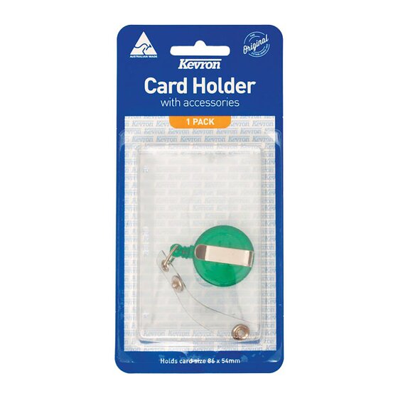 Kevron ID1013 ID Card Holder – Clear, with Reel (Pack of 1)