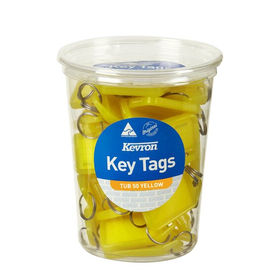 Kevron ID5 Keytags – Yellow, Tub of 50