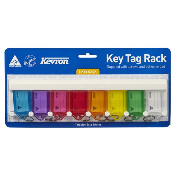 KEVRON ID5 Key Tag Rack – 8 Assorted Tags, Mountable