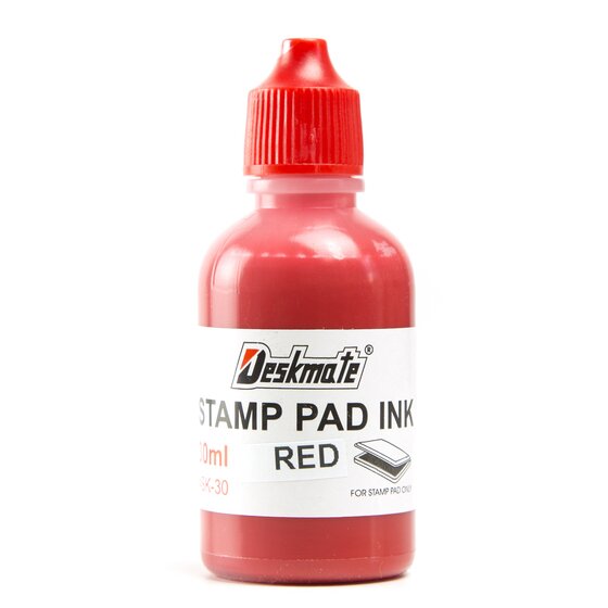 DESKMATE Stamp Pad Refill Ink 30ml Red