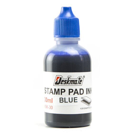 DESKMATE Stamp Pad Refill Ink 30ml Blue