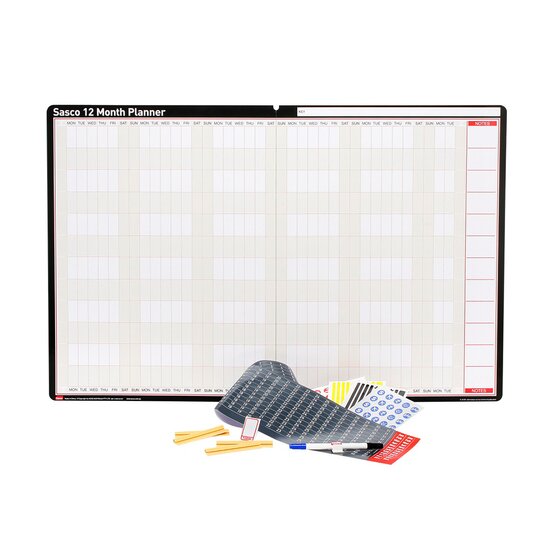 SASCO 12 MONTH PLANNER 910X605MM