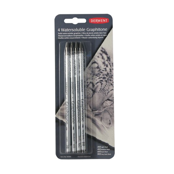 Derwent Graphic Pencil ASDTD Pack of 4 – Water-Soluble Graphite Set